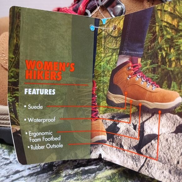 Ozark Trail Women's Waterproof Stoneclad Hiker Boots Wheat Color Size 8 Hiking - Picture 4 of 7